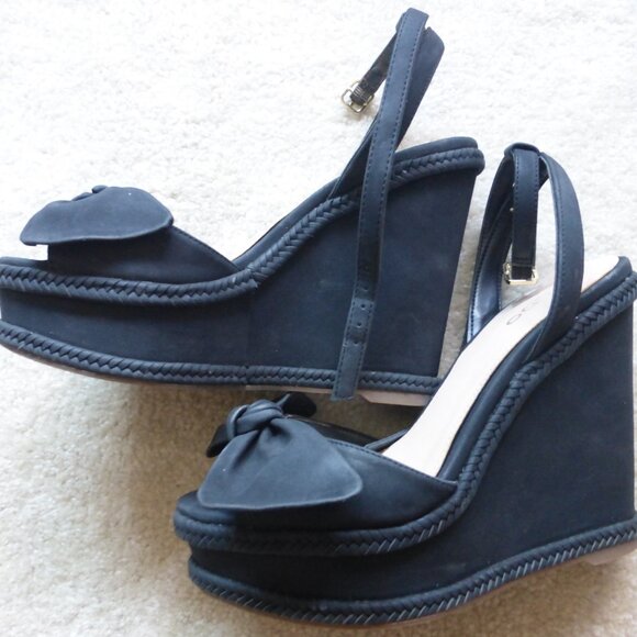 ALDO black bow wedges - Picture 5 of 8